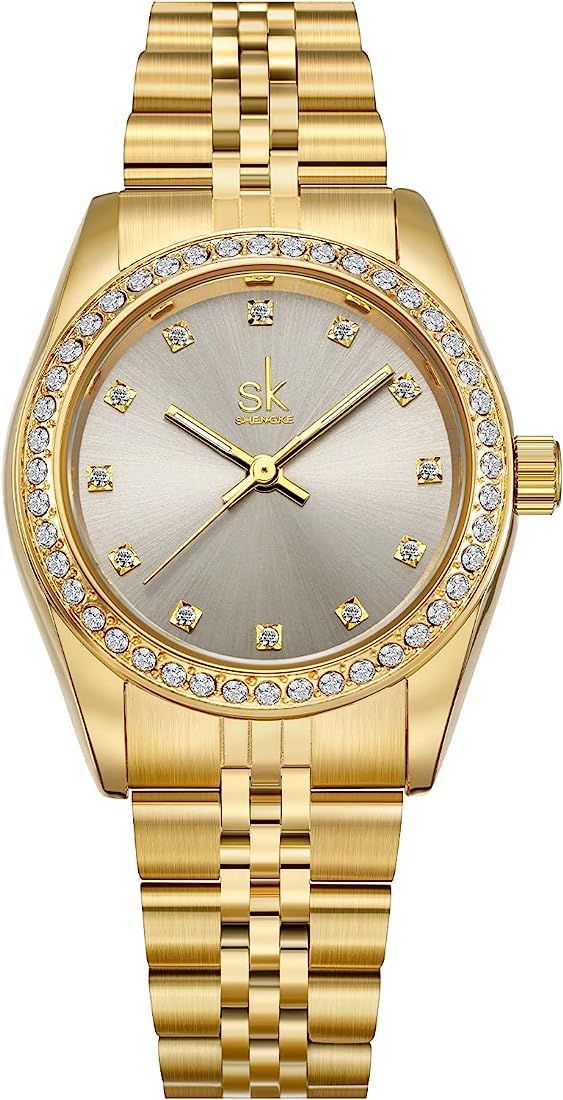 SHENGKE Women Watches Elegant Crystal Ladies Wrist Watches Girl Clock Luxury Watch for Women Relo... | Amazon (US)