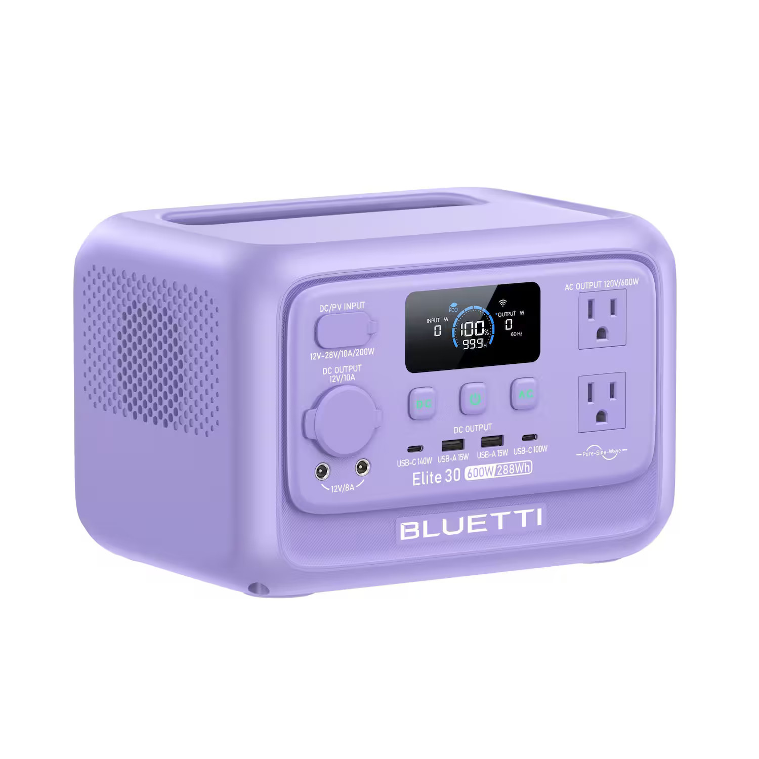 BLUETTI - 600W Continuous/1500W Peak Output Power Station 288Wh Push Button Start LiFePO4 Battery Solar Generator for Outdoors - Purple | Best Buy U.S.