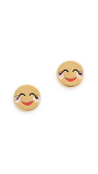 Blushing Emoji Stud Earrings | Shopbop