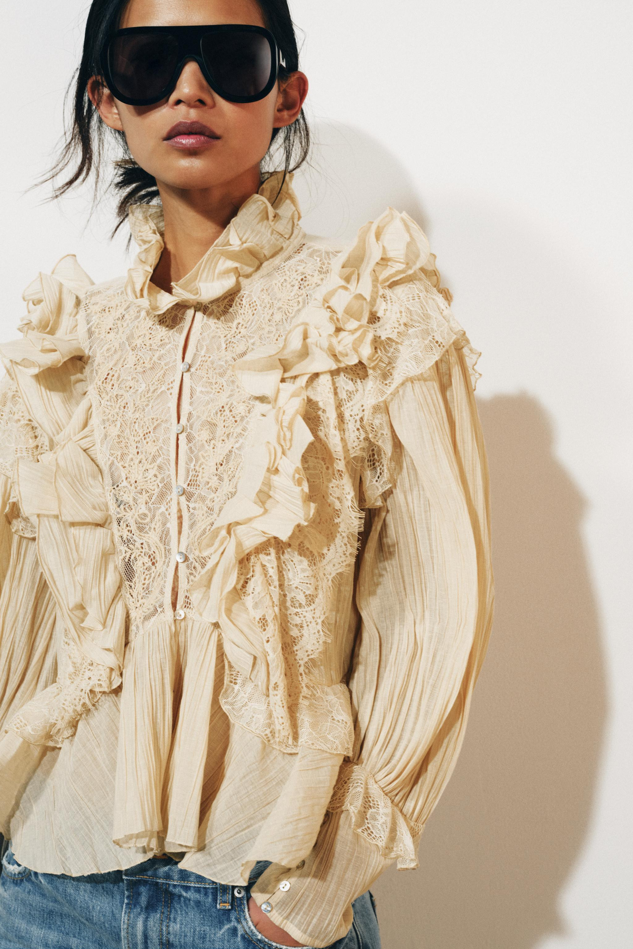 ZW COLLECTION ROMANTIC RUFFLED SHIRT | Zara US
