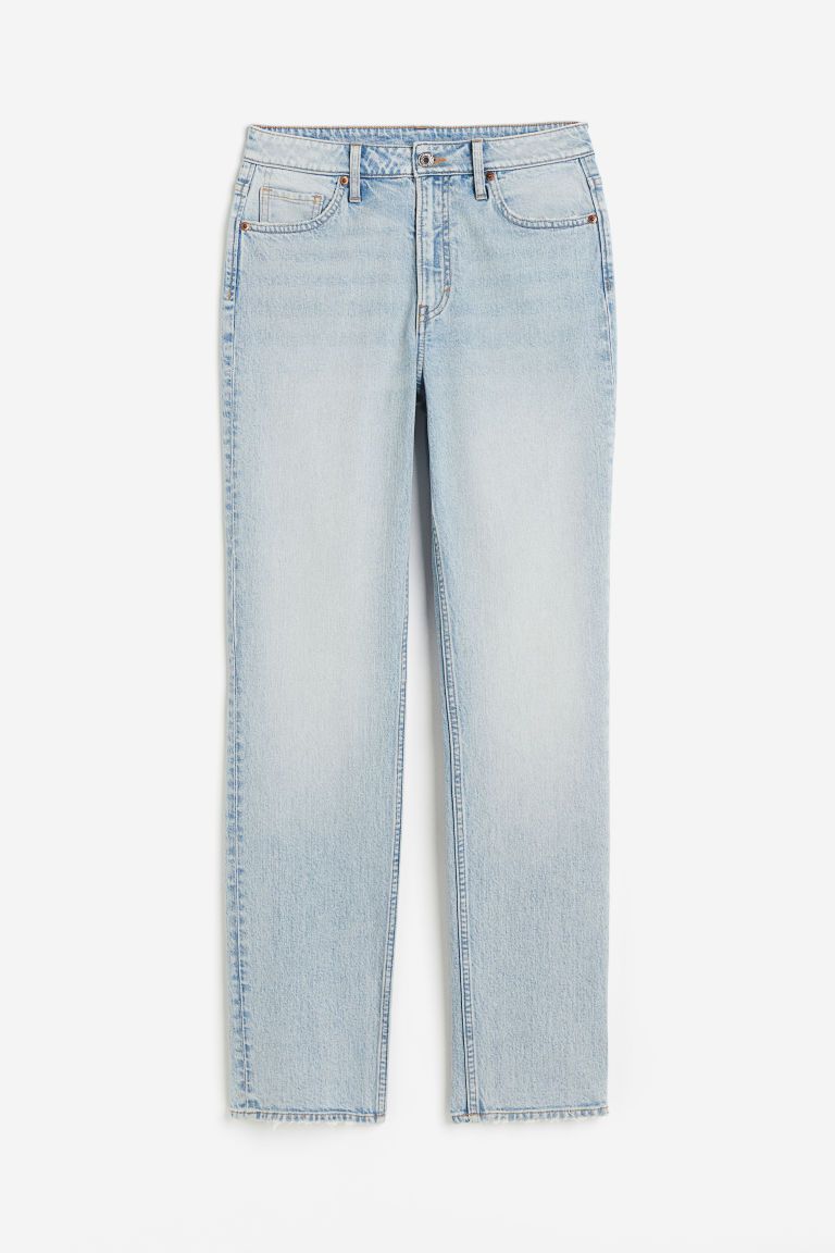 H & M - Slim Straight High Jeans - Blue | H&M (US + CA)