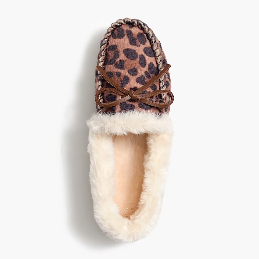 Calf hair moccasin slippers | J.Crew Factory