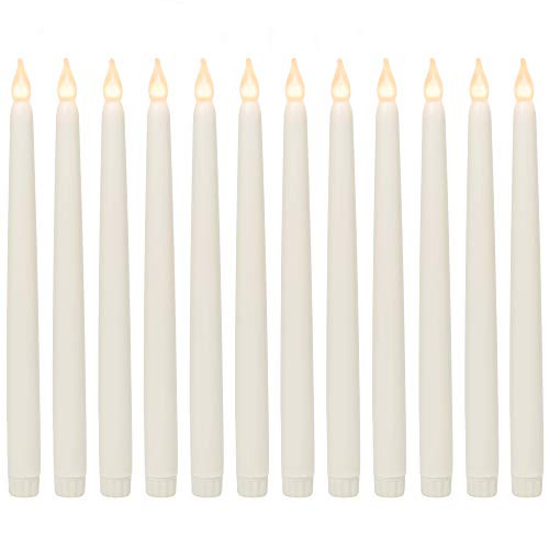 WYZworks 11" Ivory Taper Flameless LED Faux Wax Candle Lights 12PK | Amazon (US)