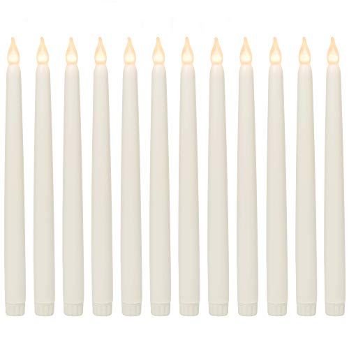 WYZworks 11" Ivory Taper Flameless LED Faux Wax Candle Lights 12PK | Amazon (US)