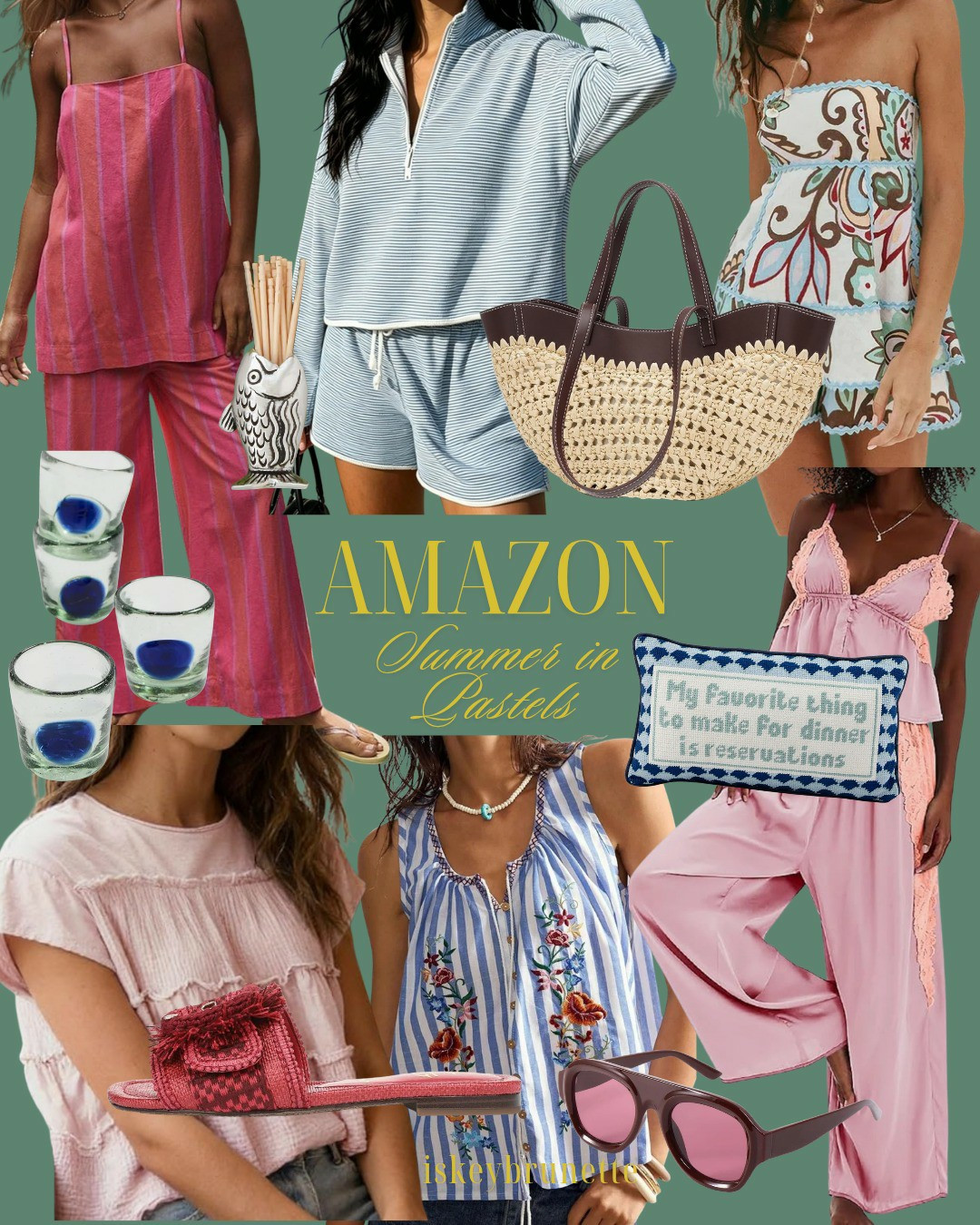 Summer in Pastels all things Amazon 🌸| pastel fashion | pink and blue outfits | matching sets | summer loungewear | feminine style | resort wear | striped tops | woven handbags | summer accessories | Amazon finds

#LTKSeasonal #LTKootd #LTKSaleAlert