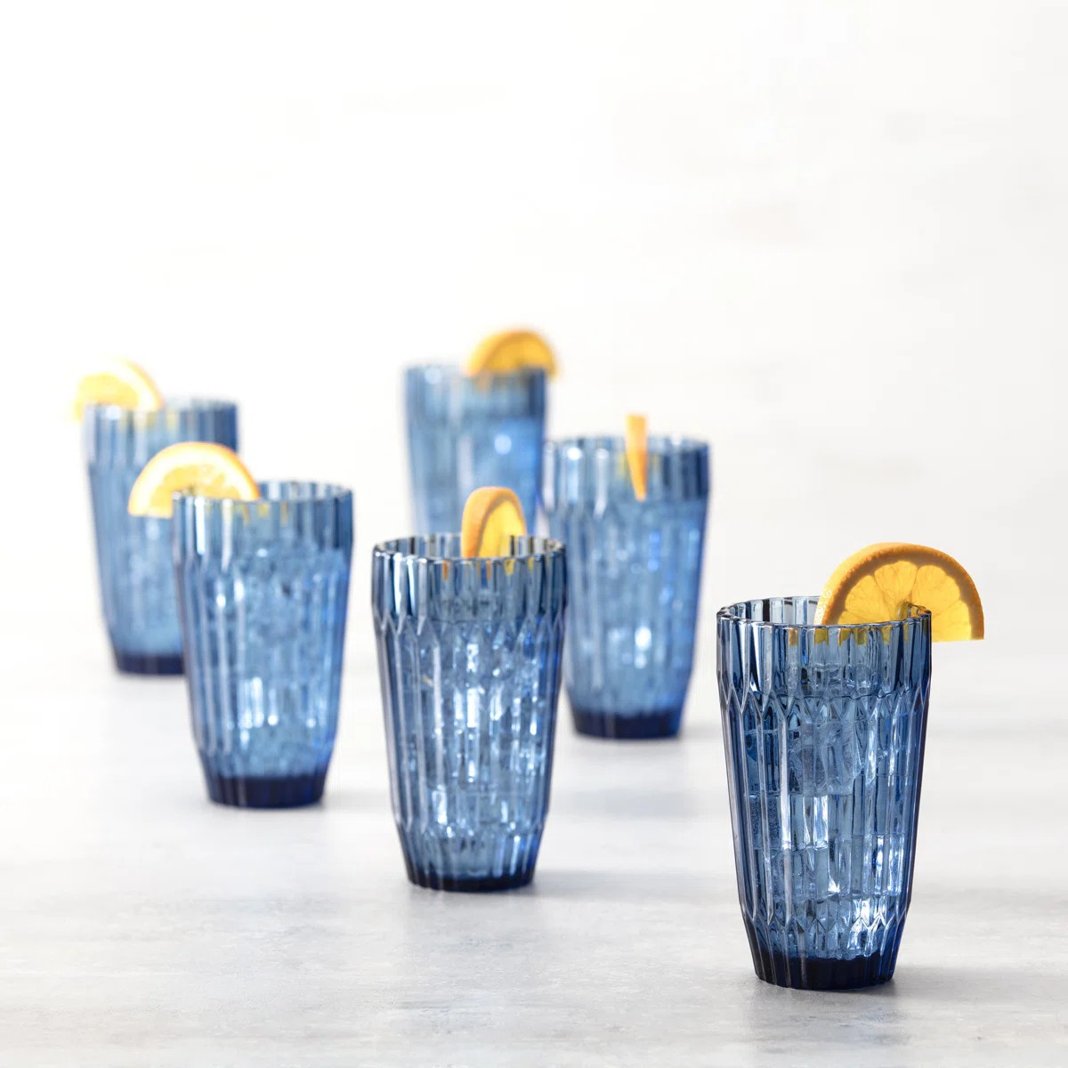 Fortessa Archie Glass, 14.8 Ounce Iced Beverage Glass (Set of 6), Cornflower Blue | Wayfair North America