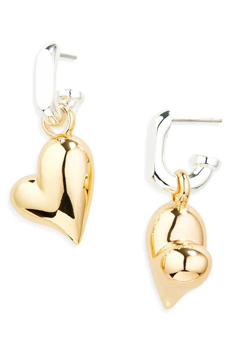Puffy Heart Drop Huggie Hoop Earrings | Nordstrom