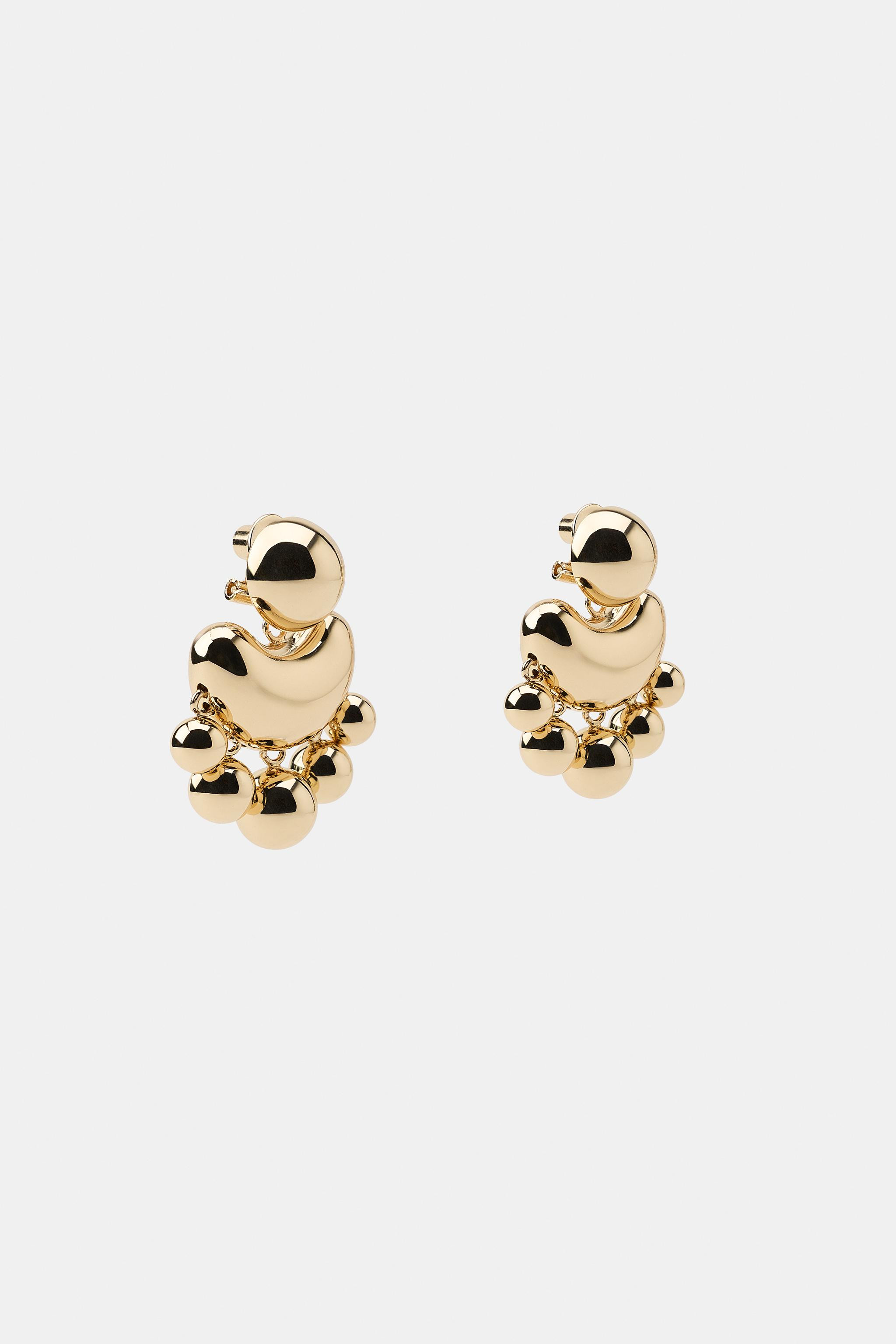 METAL EARRINGS WITH EMBOSSED PIECES | Zara US
