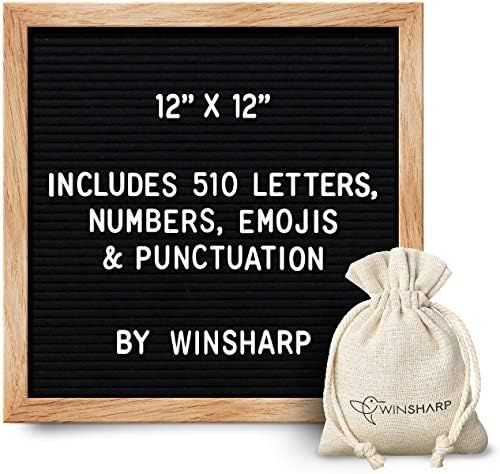 Changeable Felt Letter Board + Eisel Stand + Letters, Numbers (12" x 12") | Amazon (US)