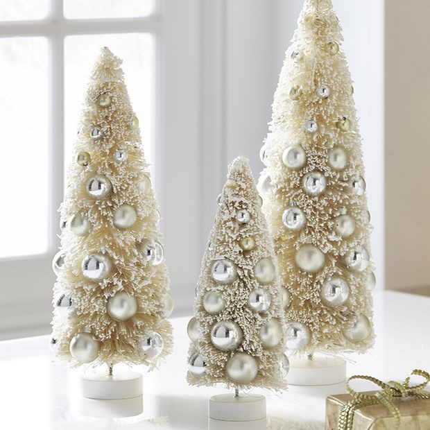 Chic Holiday Snowy Bottlebrush Trees Set of 3 | Antique Farm House