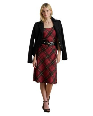 Ralph Lauren Plaid Satin Sleeveless Cocktail Dress  | Bloomingdale's Women | Bloomingdale's (US)