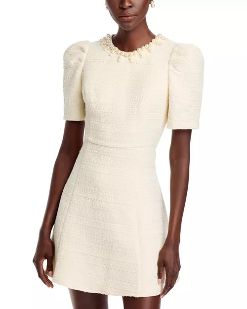 AQUA Faux Pearl Tweed Mini Dress - Exclusive  | Bloomingdale's Women | Bloomingdale's (US)