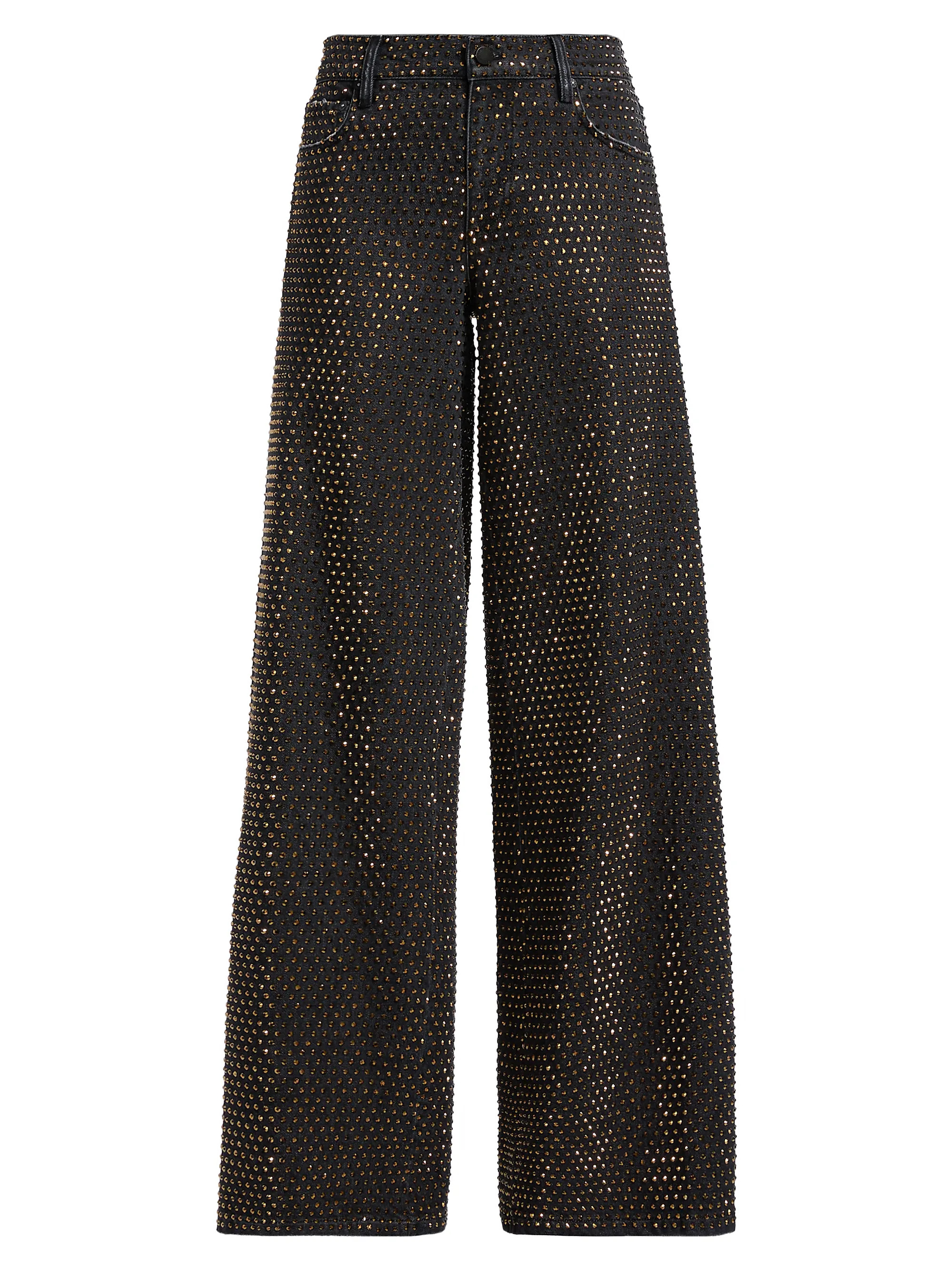 JeansBlack DenimAlice + OliviaAmazing Embellished Low-Rise Baggy Jeans$895 | Saks Fifth Avenue