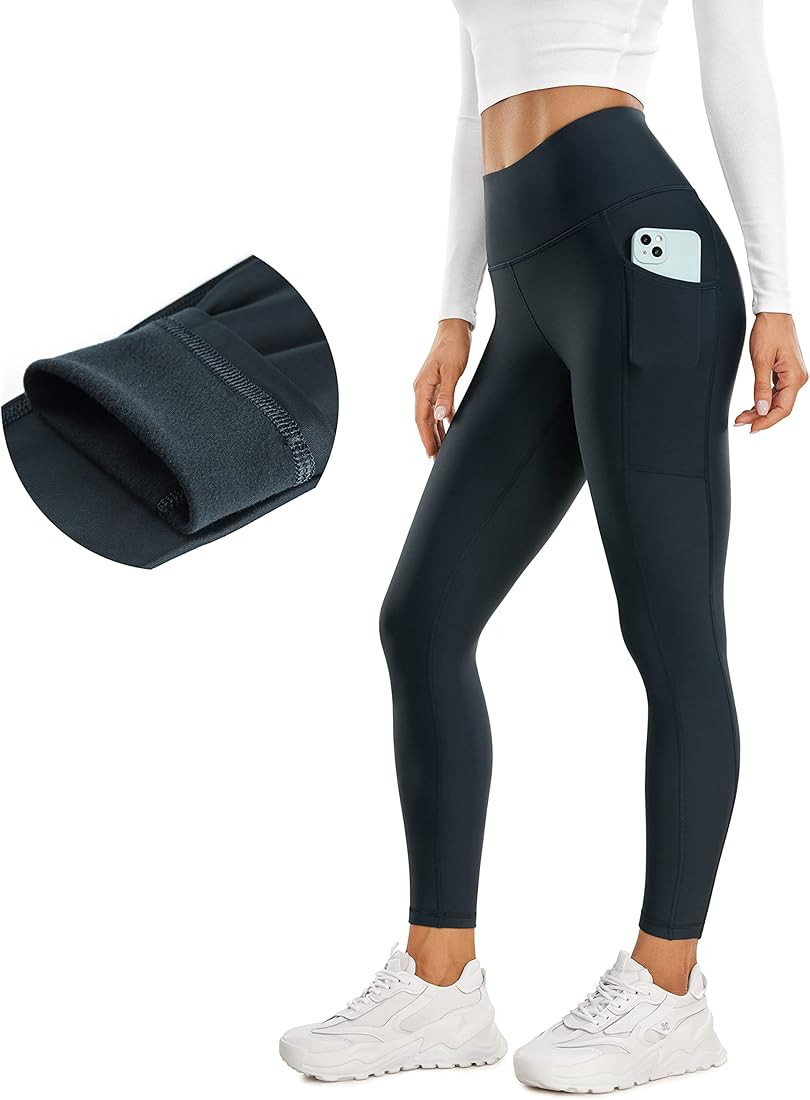 CRZ YOGA Thermal Fleece Lined Leggings Women 25'' - High Waisted Winter Workout Hiking Pants with... | Amazon (US)