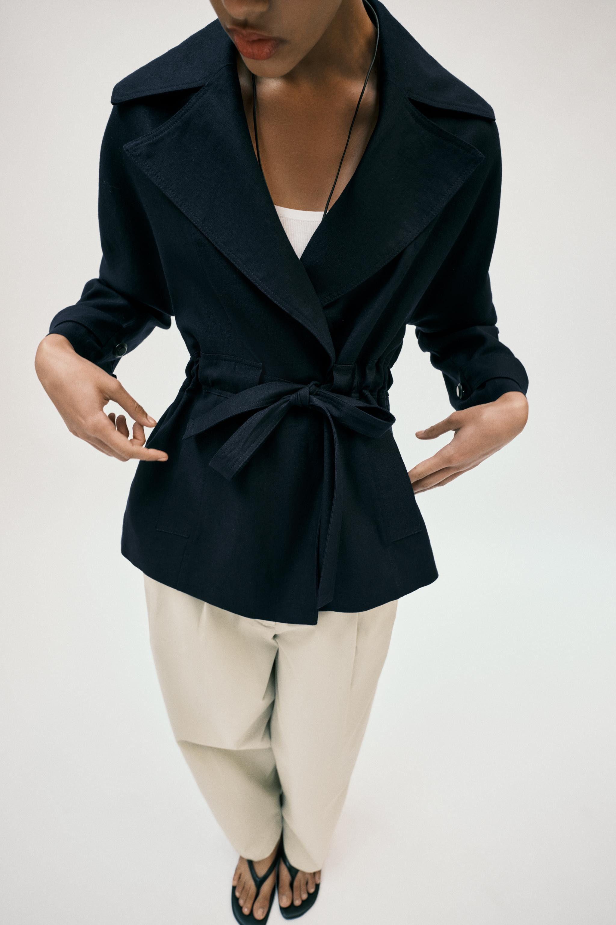 LINEN BELTED TRENCH JACKET | Zara US