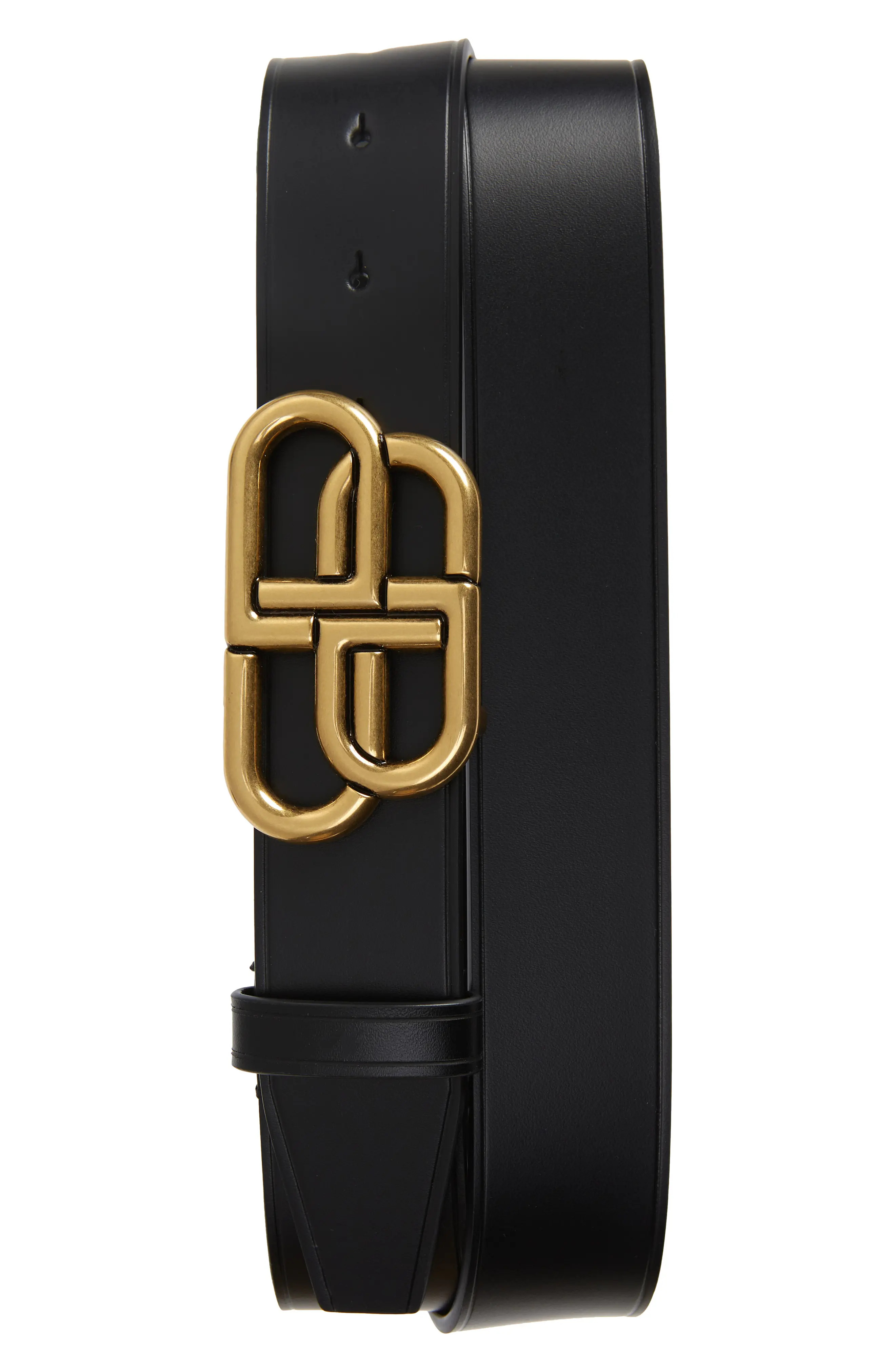 Balenciaga BB Logo Buckle Leather Belt in Black at Nordstrom, Size 110 Eu | Nordstrom
