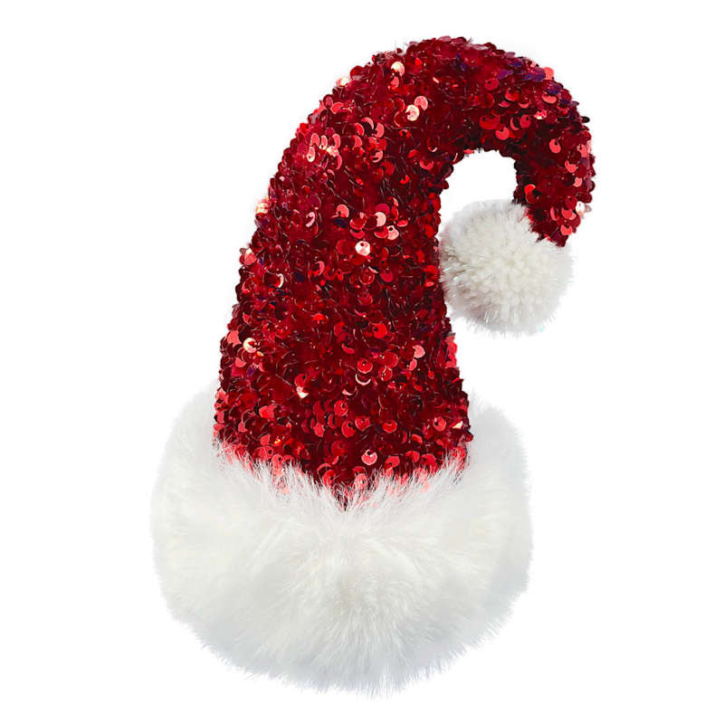 Classic Christmas Sequin Hat Themed Ornament, 8" | At Home