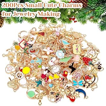 200Pcs Charms for Jewelry Making, Assorted Jewelry Bangle Charms, Wholesale Mixed Bulk Metal Earr... | Amazon (US)