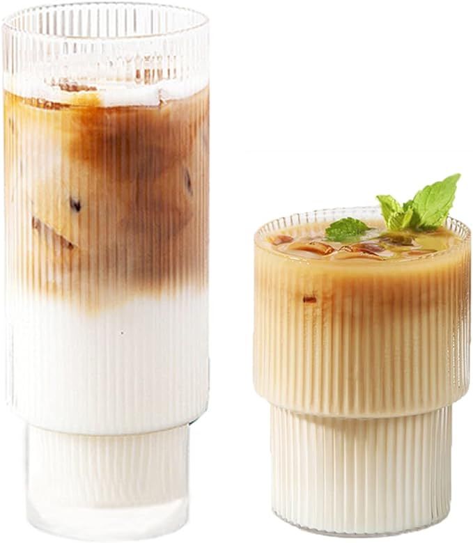 Glass Cup Coffee Mug, Origami Style Transparent Tea Set Heat Resistant Glassware, Wine Ice Beer C... | Amazon (US)