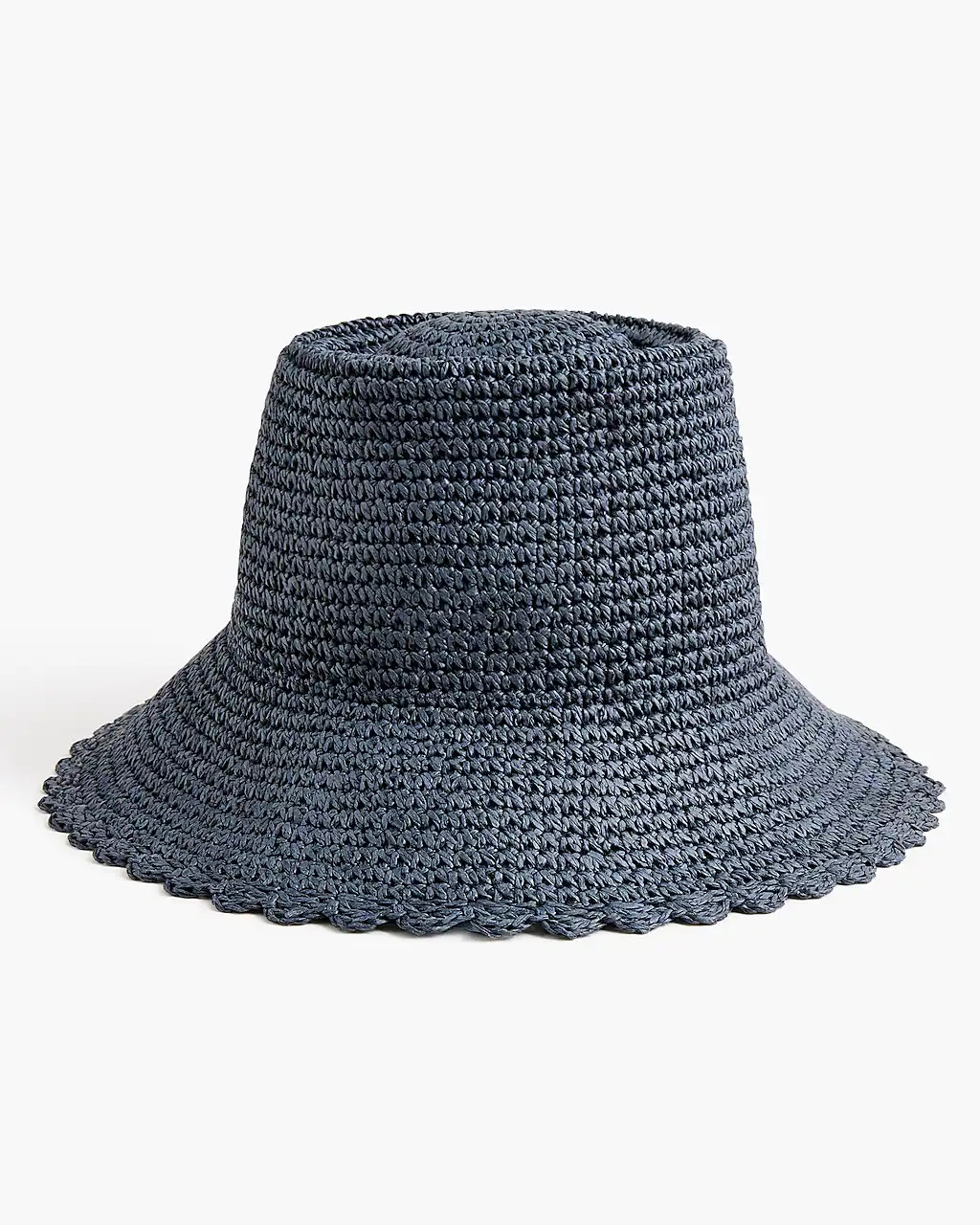 Woven scallop-trim bucket hat | J.Crew Factory