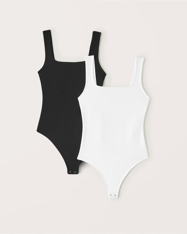 Soft Matte Seamless Long-Sleeve Open-Back Bodysuit | Abercrombie & Fitch (US)
