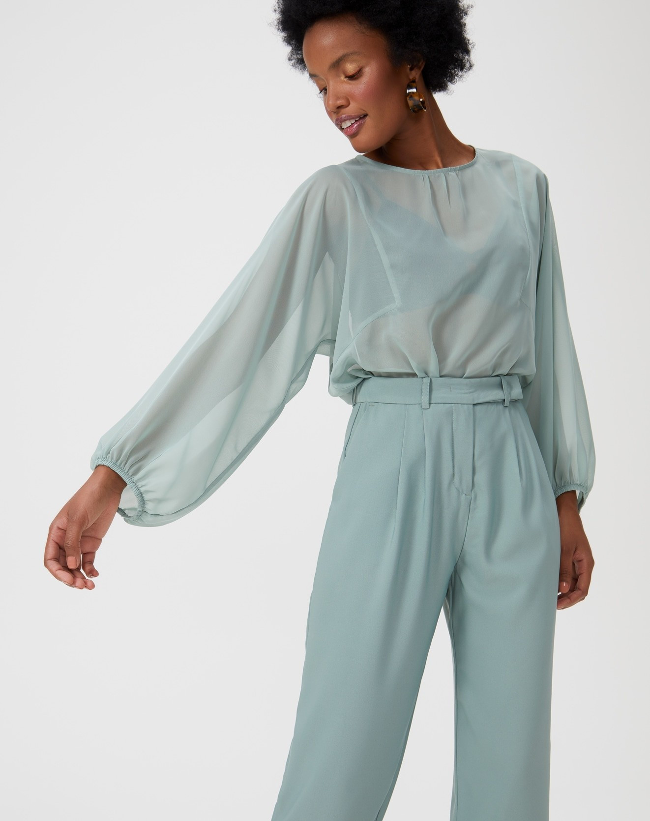 BLUSA CROPPED MANGA LONGA BUFANTE | Amaro BR
