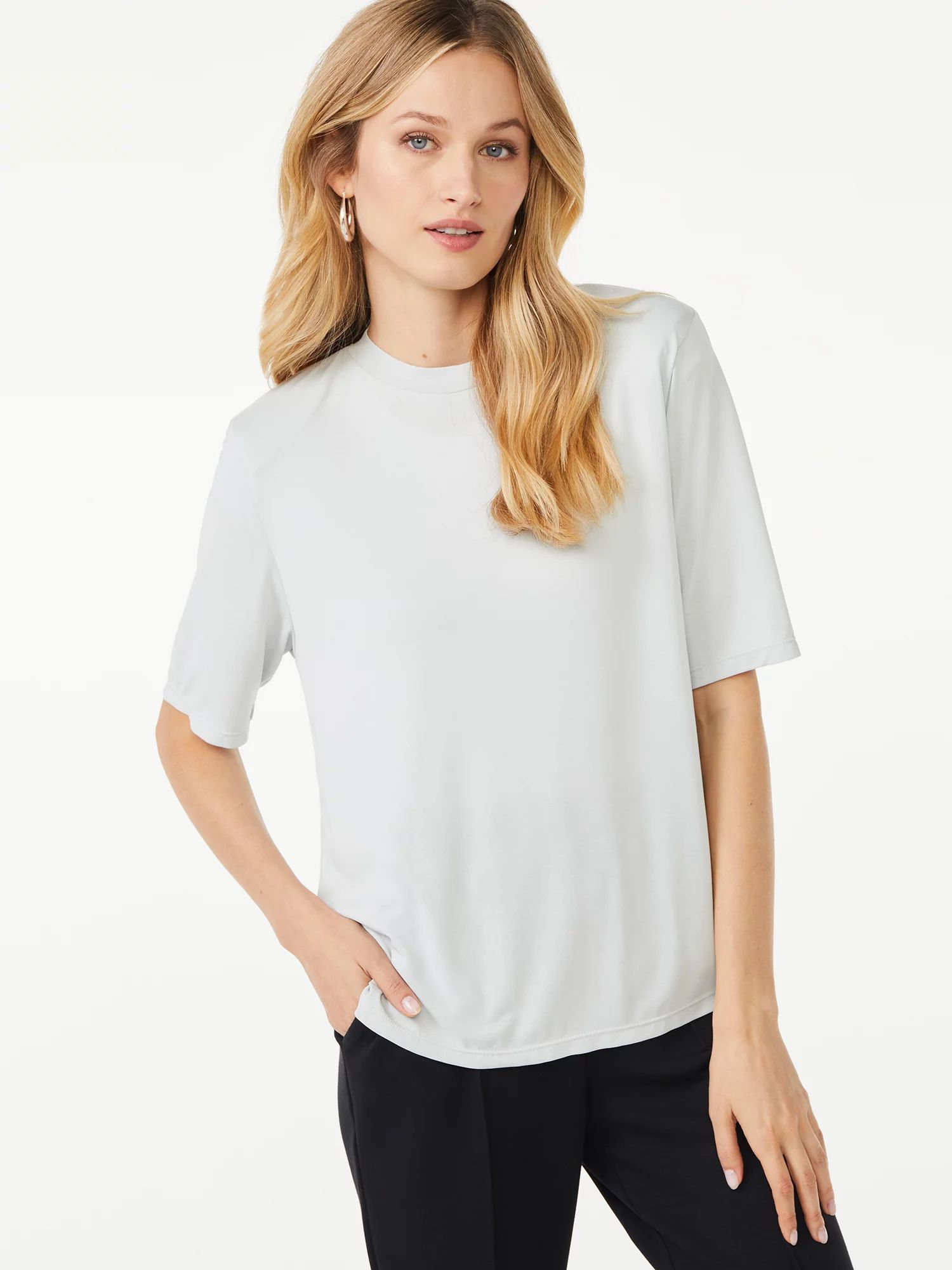 Scoop Women's Shoulder Pad T-Shirt - Walmart.com | Walmart (US)