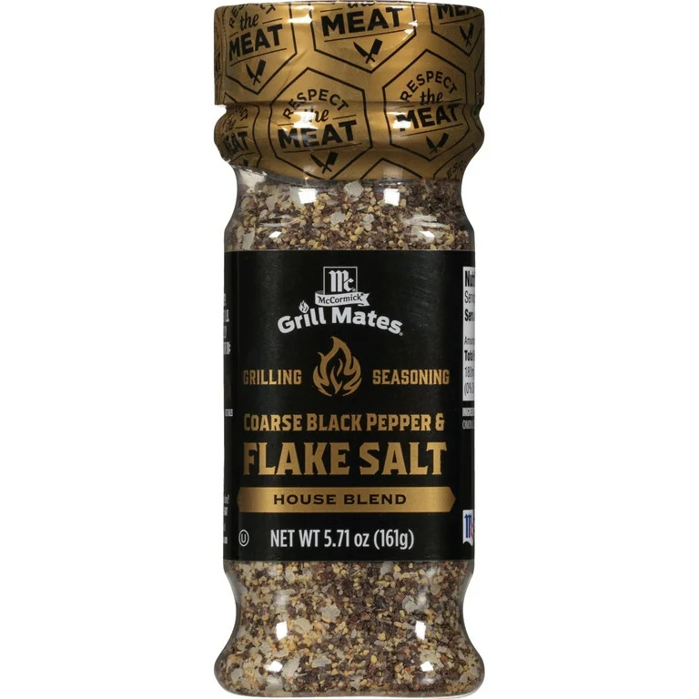 McCormick Grill Mates Gluten Free Coarse Black Pepper & Flake Salt Seasoning, 5.71 oz Bottle | Walmart (US)