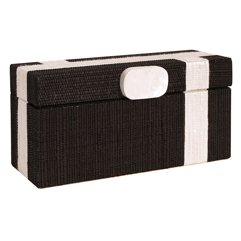 Black & White Woven Box, 9" | At Home