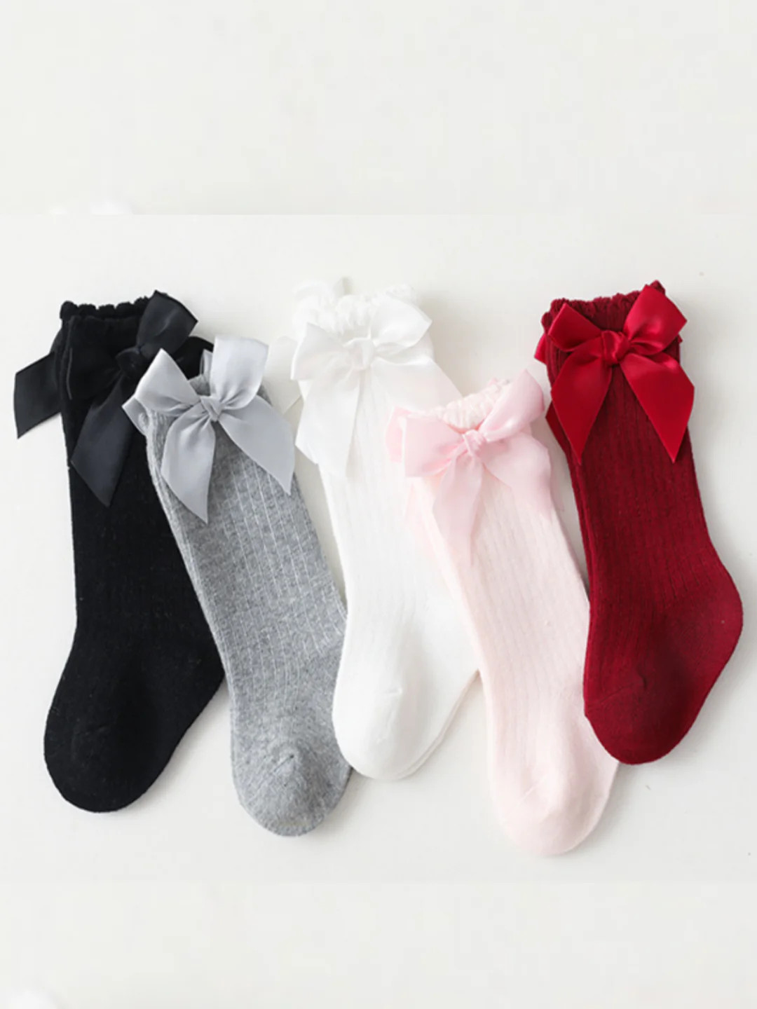 Satin Bow Scallop Socks | Mia Belle Girls