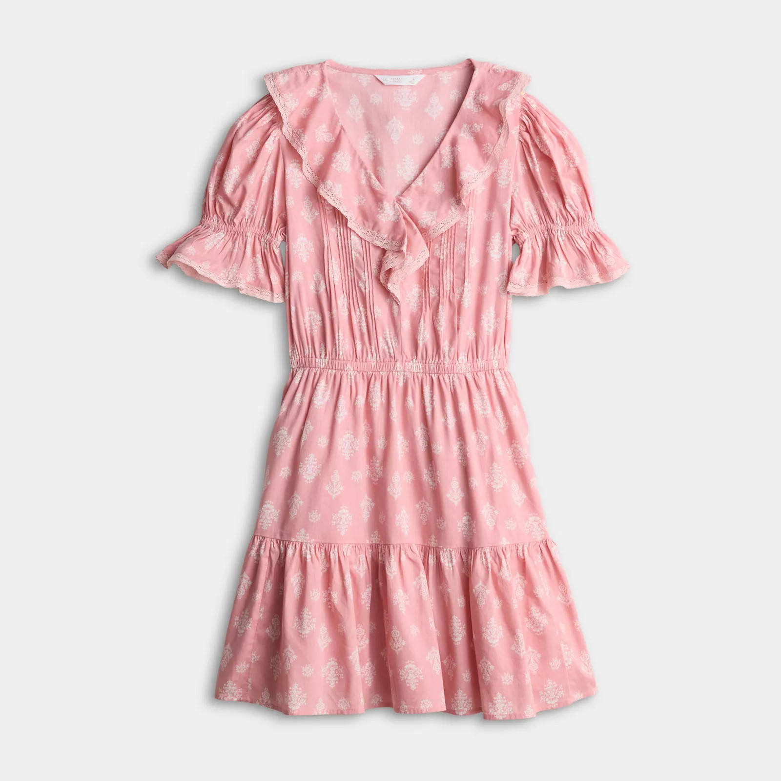Women's LC Lauren Conrad Ruffle Front Pintuck Mini Dress | Kohl's