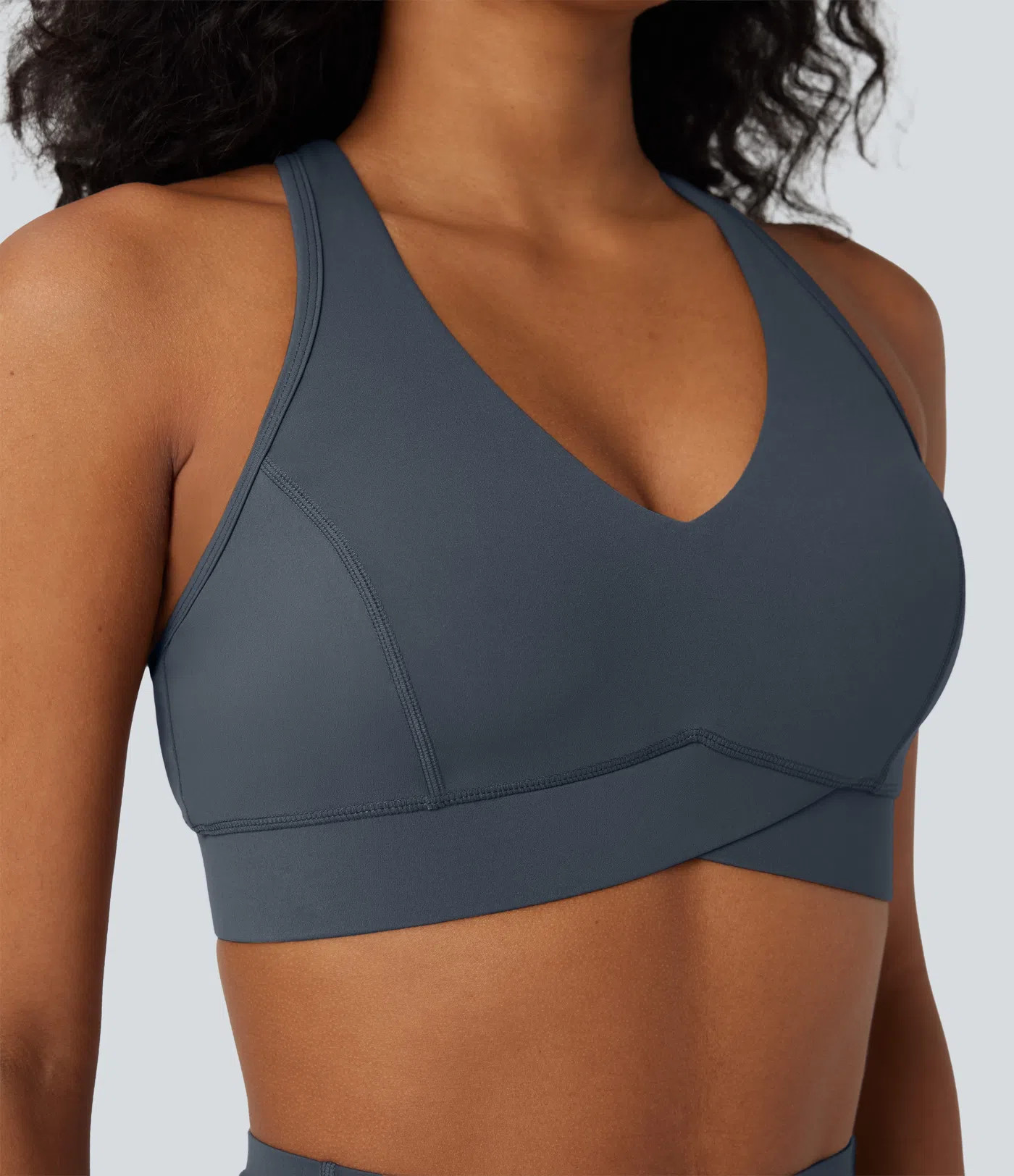 Women’s Halara UltraSculpt™ Medium Support V Neck Racerback Training Sports Bra - Halara | HALARA