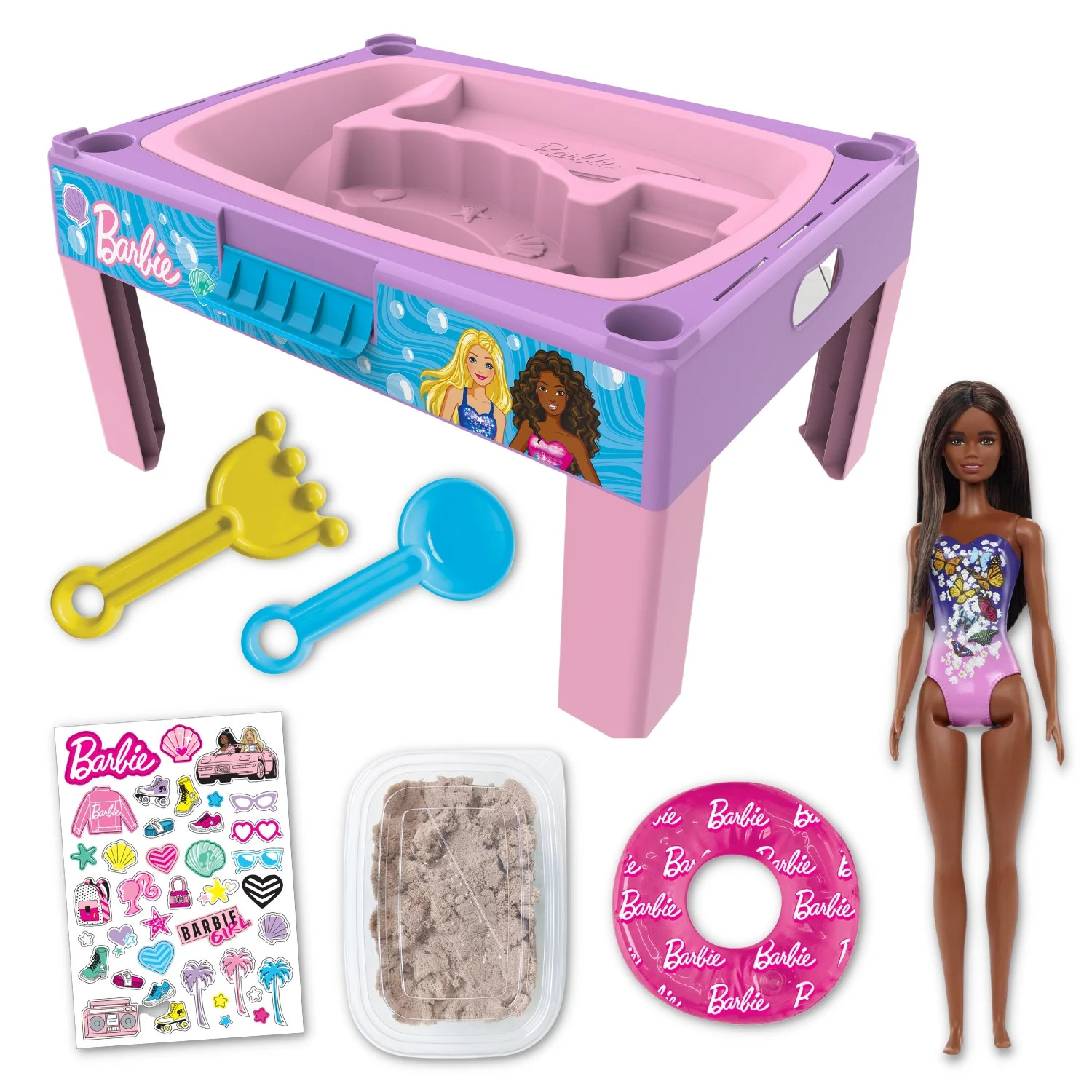 Barbie Beach and Waves Playset, Activity Set for Children, Pink Plastic, Ages 3+ (African America... | Walmart (US)