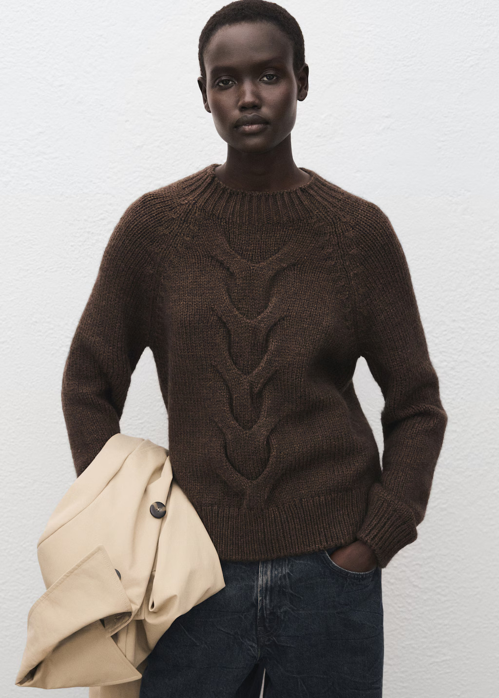 Braided sweater with perkins neck | Mango (US/MX/AU)