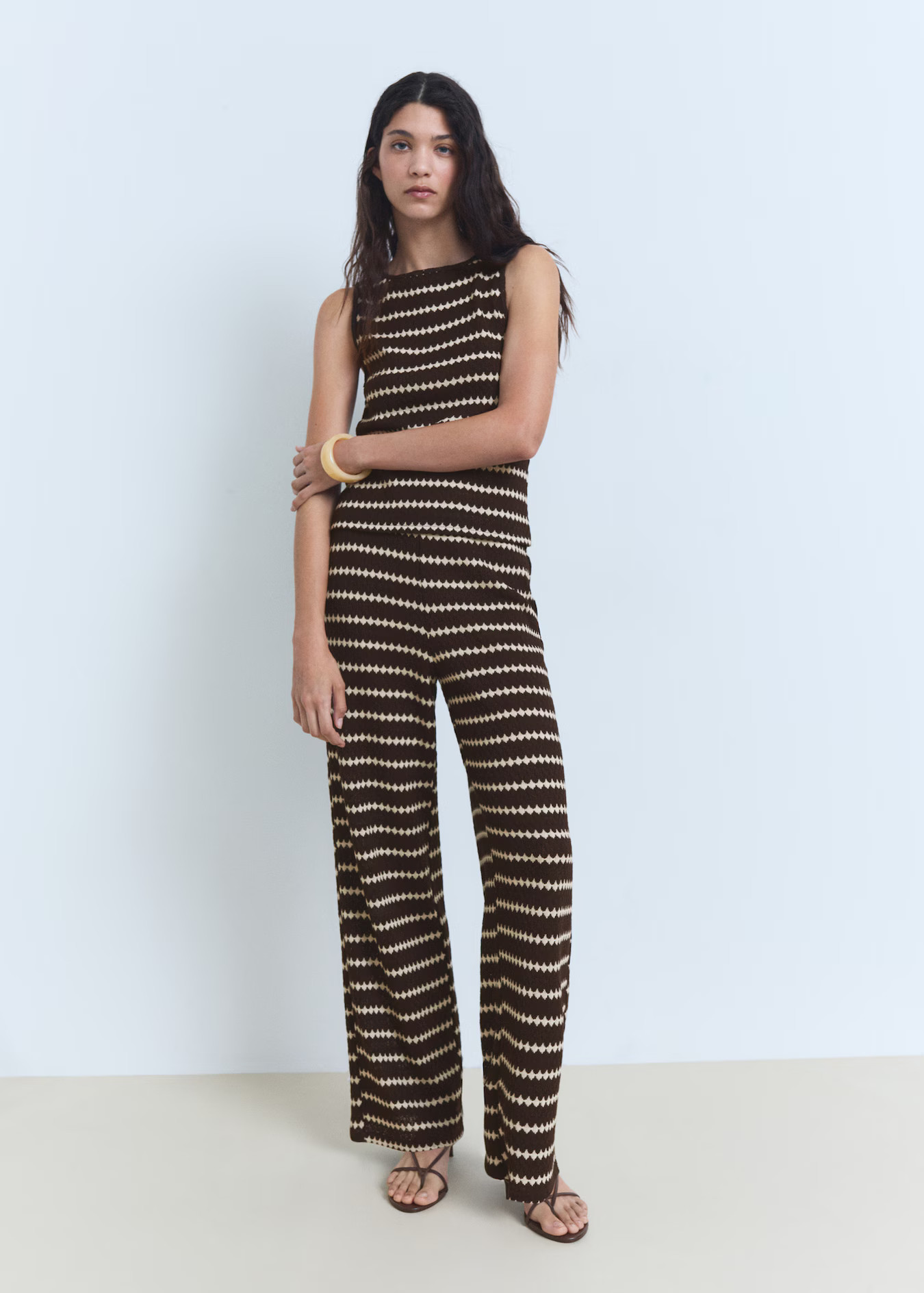 Knitted top with geometric print - Women | MANGO USA | Mango (US/MX/AU)