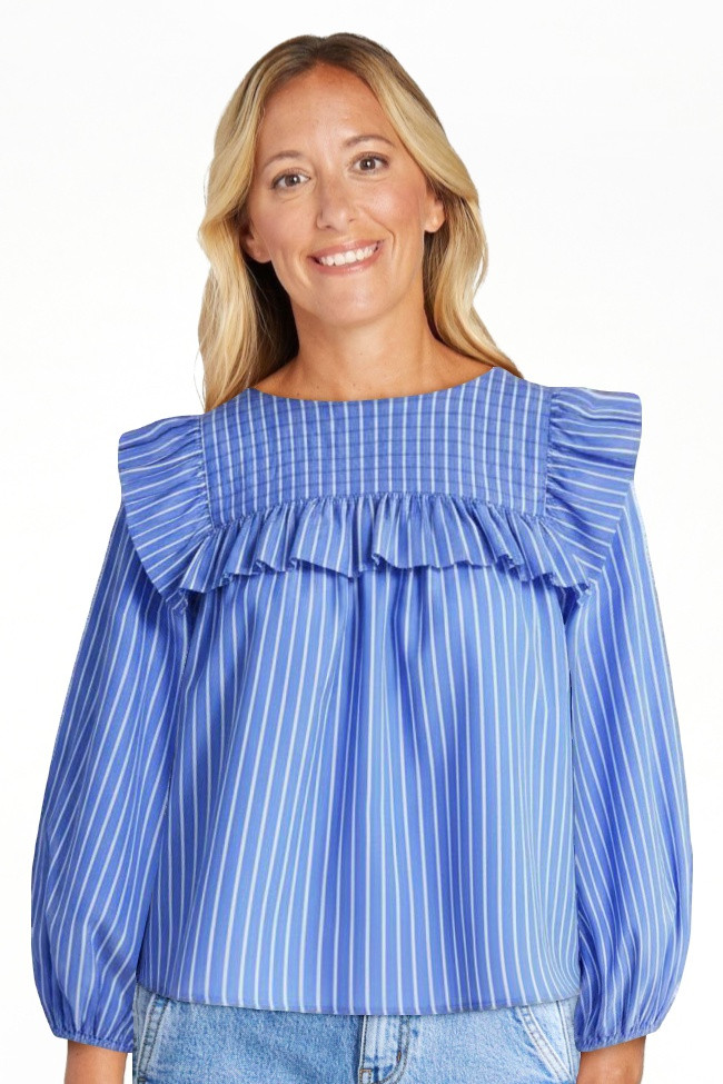 Free Assembly Women's and Women's Plus Ruffle Yoke Cotton Top with Puff Sleeves, Sizes XS-4X | Walmart (US)