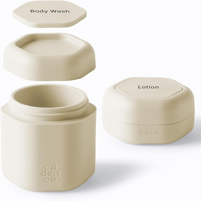 Cadence Travel Containers - 2pk (1 Small, 0.56oz + 1 Medium, 1.32oz), Sand - TSA Approved, Leak P... | Amazon (US)