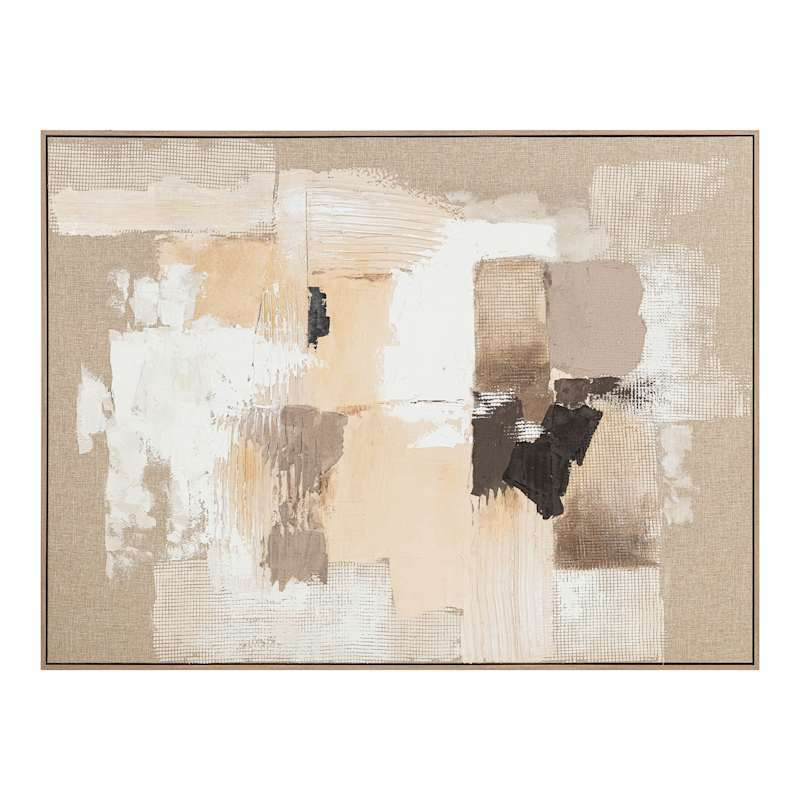 Framed Natural Splash Canvas Wall Art, Brown | At Home