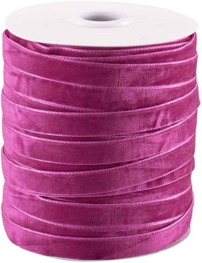 Cheriswelry 50Yards/Roll 3/8Inch Wide Velvet Ribbon Single Face Velvet Ribbon with Spool for Gift... | Amazon (US)
