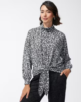 Zenergy Soft Essentials Printed Tie Front Cardigan | Chico's