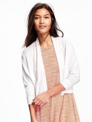 Old Navy Cropped Open Front Dolman Sleeve Cardi For Women Size L Tall - White | Old Navy US