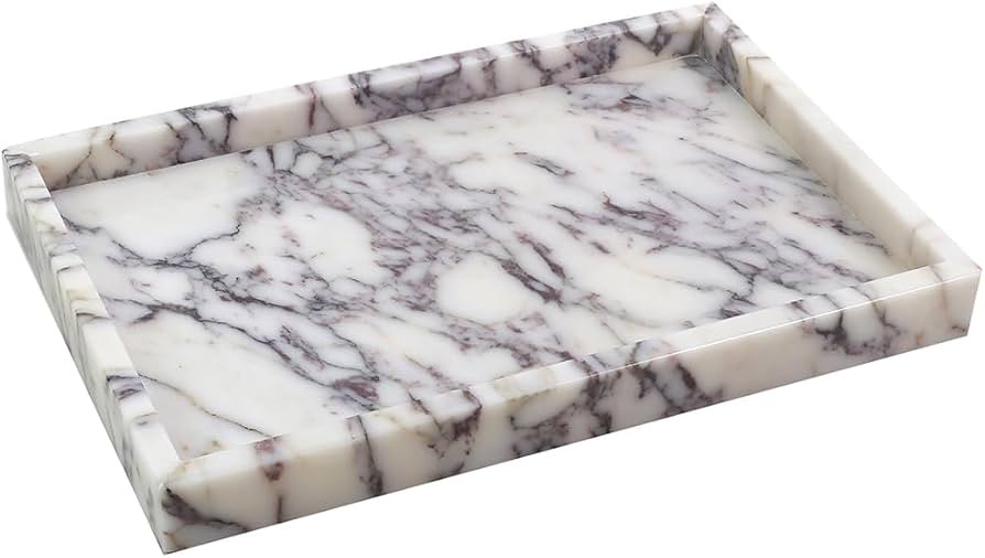 Luxurious Natural Marble Tray Hand Towel Organizer for Disposable Paper Napkins, Jewelry, Makeup ... | Amazon (US)