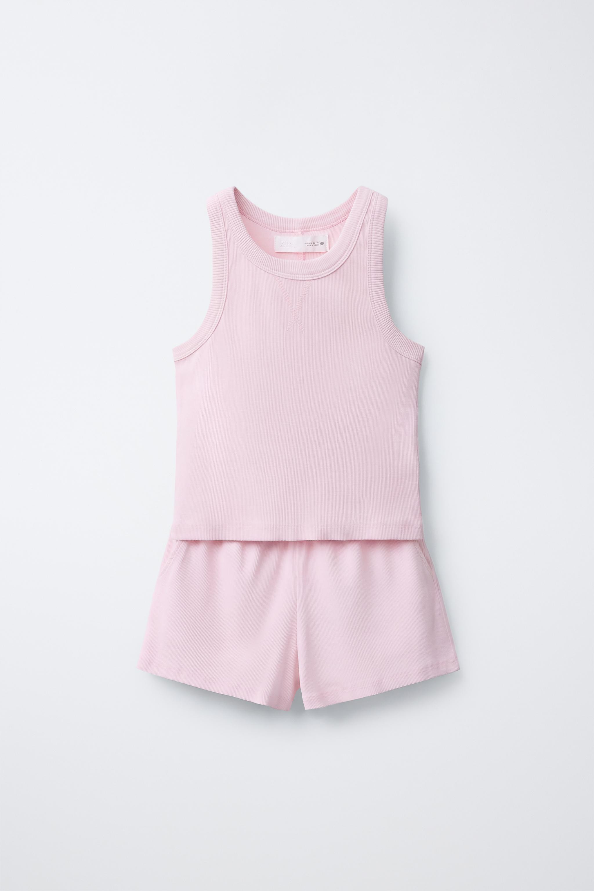 RIBBED WASHED TANK TOP AND BERMUDA SET | Zara US