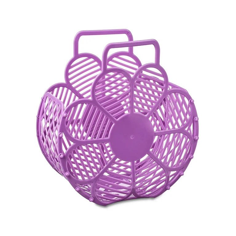 Easter Purple Flower Collapsible Plastic Basket, by Way To Celebrate | Walmart (US)