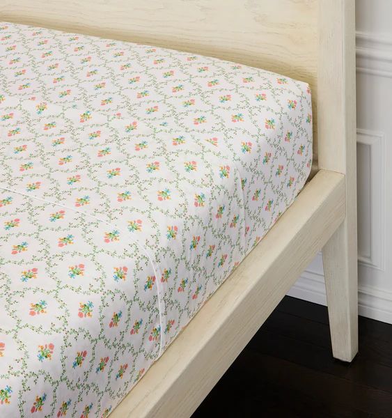 Pastel Trellis Fitted Sheet | Hill House Home