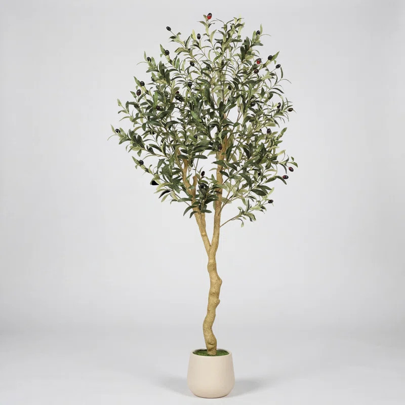 5ft Faux Olive Tree in Planter, Artificial Olive Plant for Home & Office Decor | Wayfair North America