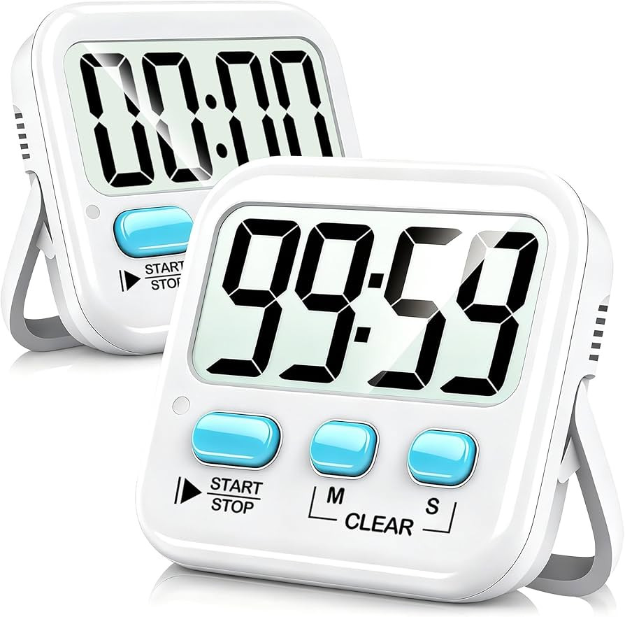 Antonki 2 Pack Digital Timer for Kids, Magnetic Countdown Kitchen Timers for Cooking, Egg, Classroom, Teacher, Exercise, Study, Oven - Battery Included | Amazon (US)