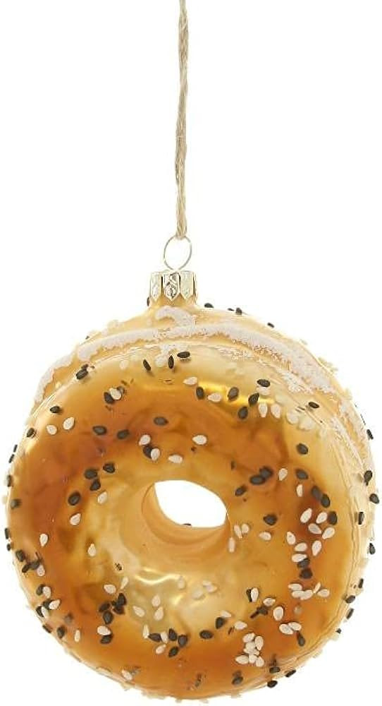 Everything Bagel Breakfast Faux Food Glass Christmas Ornament | Amazon (US)