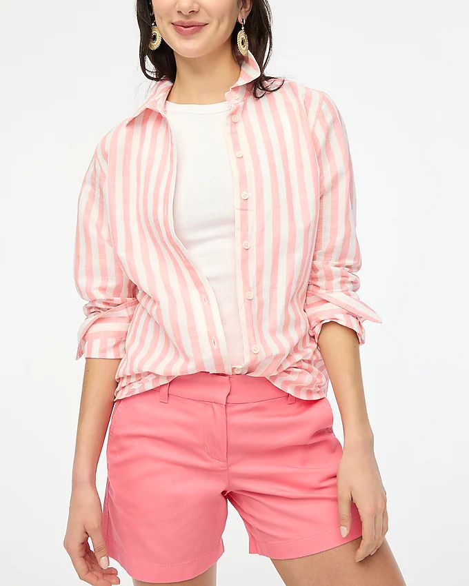 Striped linen-blend button-up shirt | J.Crew Factory