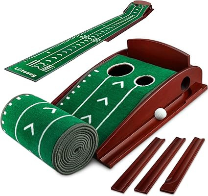 Putting Green, Putting Matt for Indoors, Putting Mat with Auto Ball Return System and 2 Holes, Go... | Amazon (US)